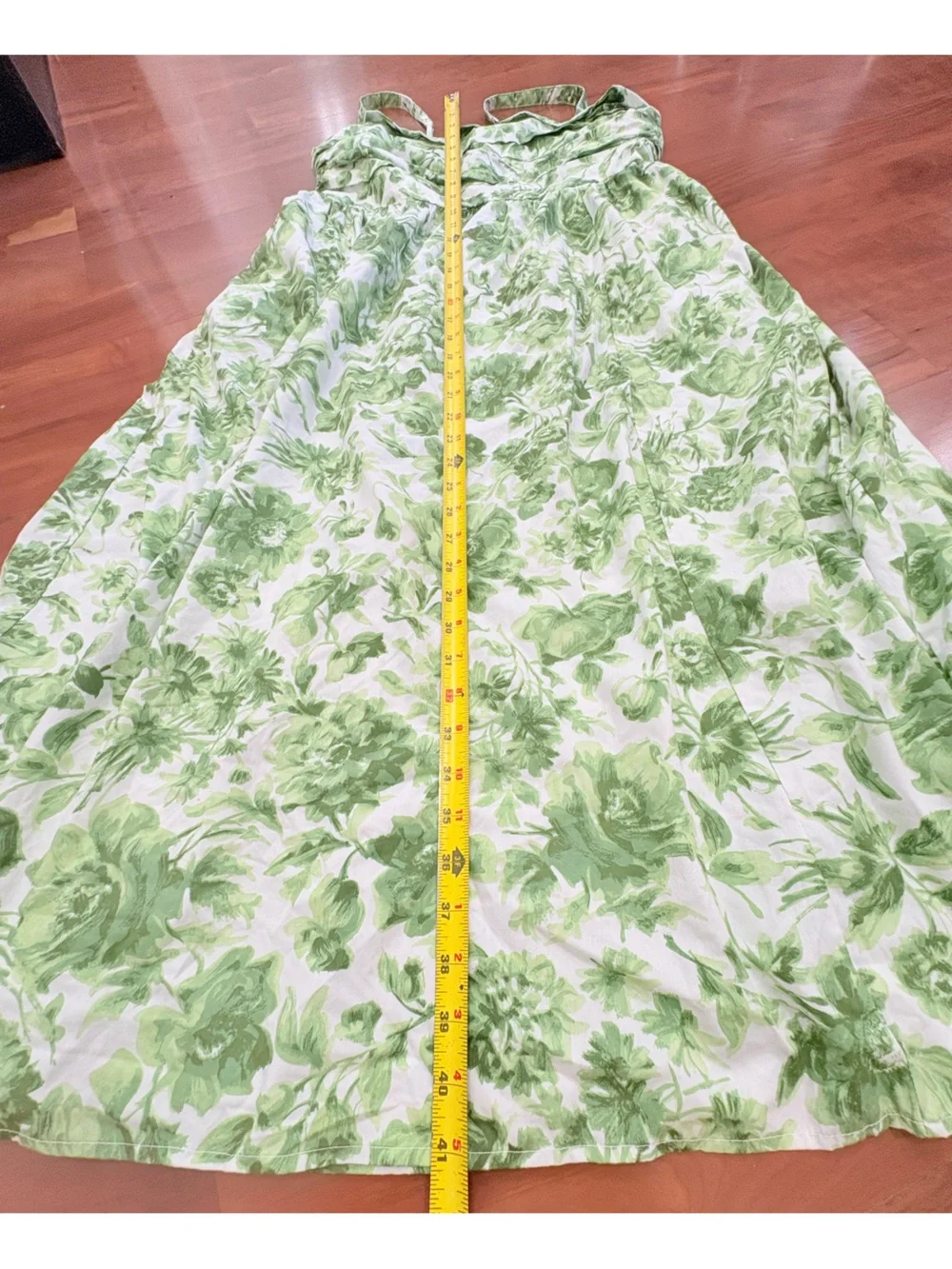 Abercrombie & Fitch White and Green Floral Maxi Dress